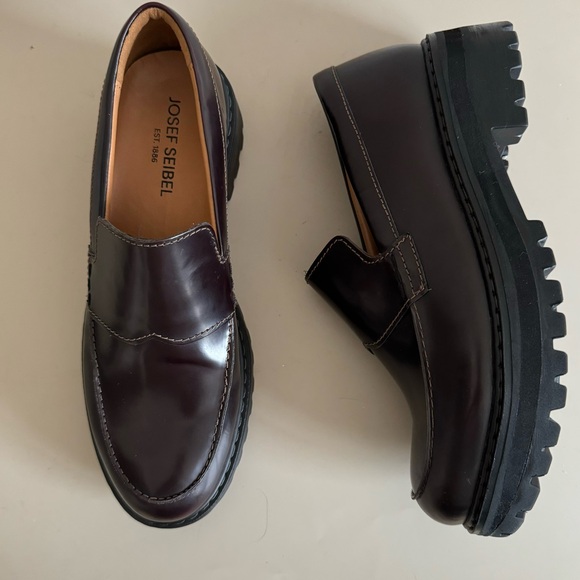 Josef Seibel Marta 22 Leather Chunky Loafers Lightweight Womens 9-9.5 Academia - Picture 1 of 9